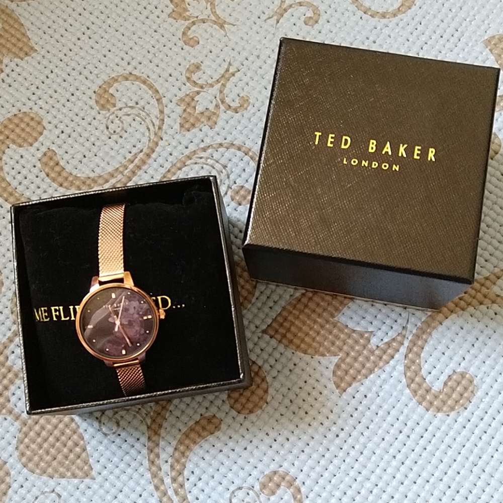 Ted Baker Rose Gold Floral Watch